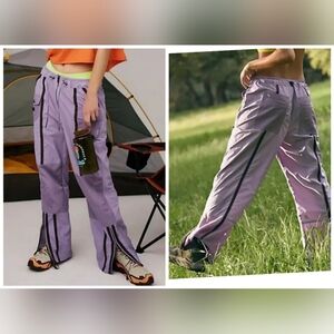 New FP Movement Free People Moonbeam Pants Summer Lilac Flare Nylon
